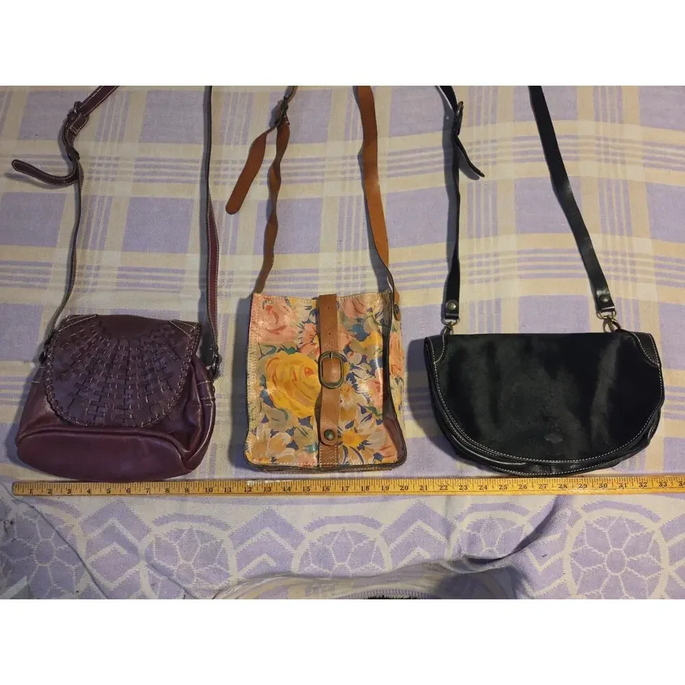 Lot of 3 Patricia Nash Leather Handbags Crossbody Satchel Tote Bags Flowers - Picture 7 of 13